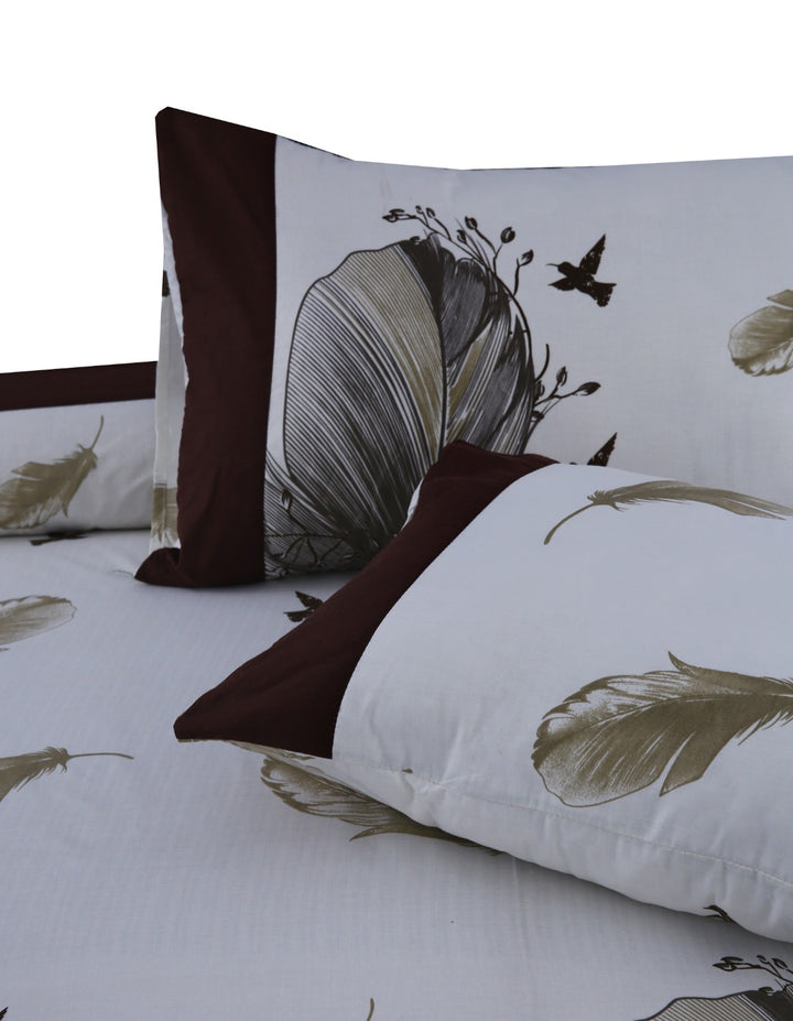 3 Pcs Cuffed Printed Bedsheet Set - 1525