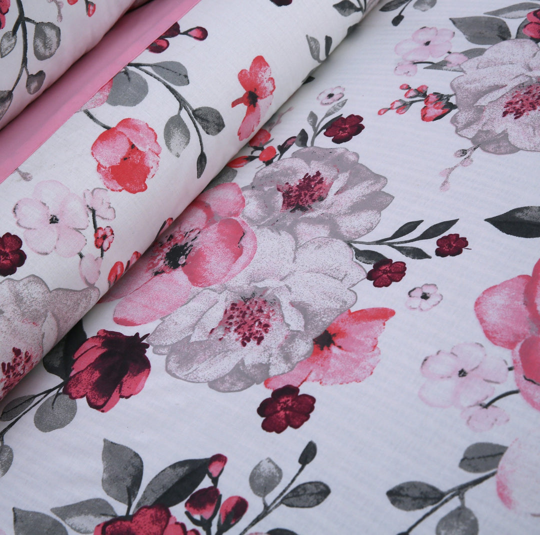 3 Pcs Cuffed Printed Bedsheet Set - 1527