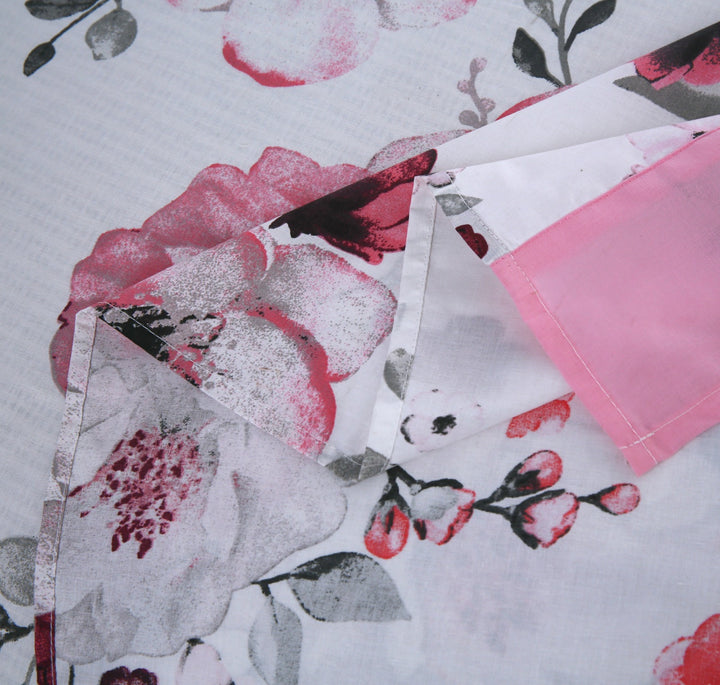 3 Pcs Cuffed Printed Bedsheet Set - 1527