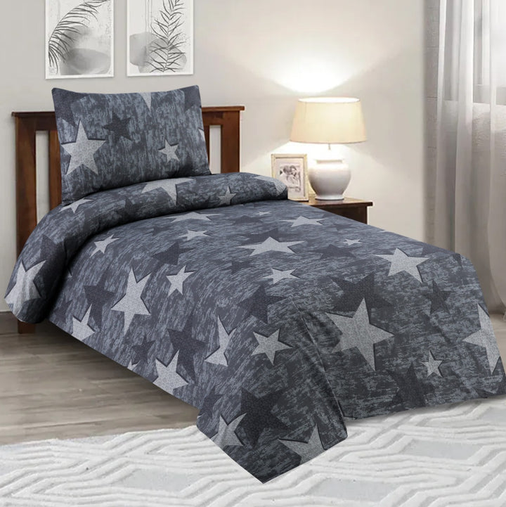 2 Pcs Luxury Single Printed Bed Sheet -1530