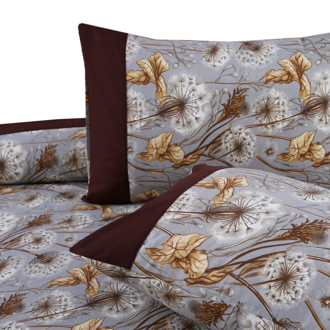 3 Pcs Cuffed Printed Bedsheet Set - 1536