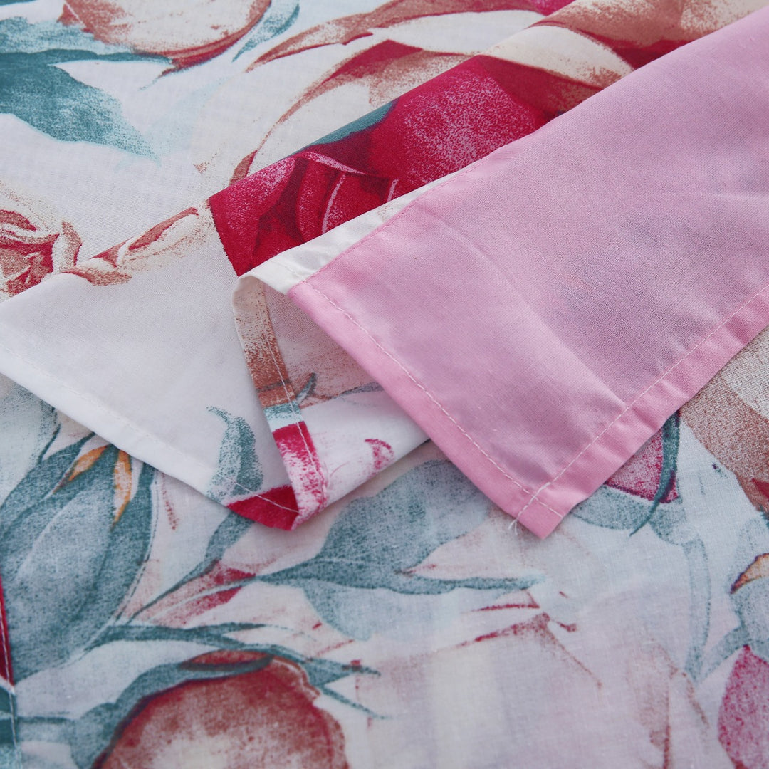 3 Pcs Cuffed Printed Bedsheet Set - 1541