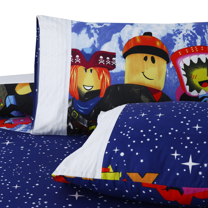 3 Pcs Cuffed Printed Bedsheet Set - 1542