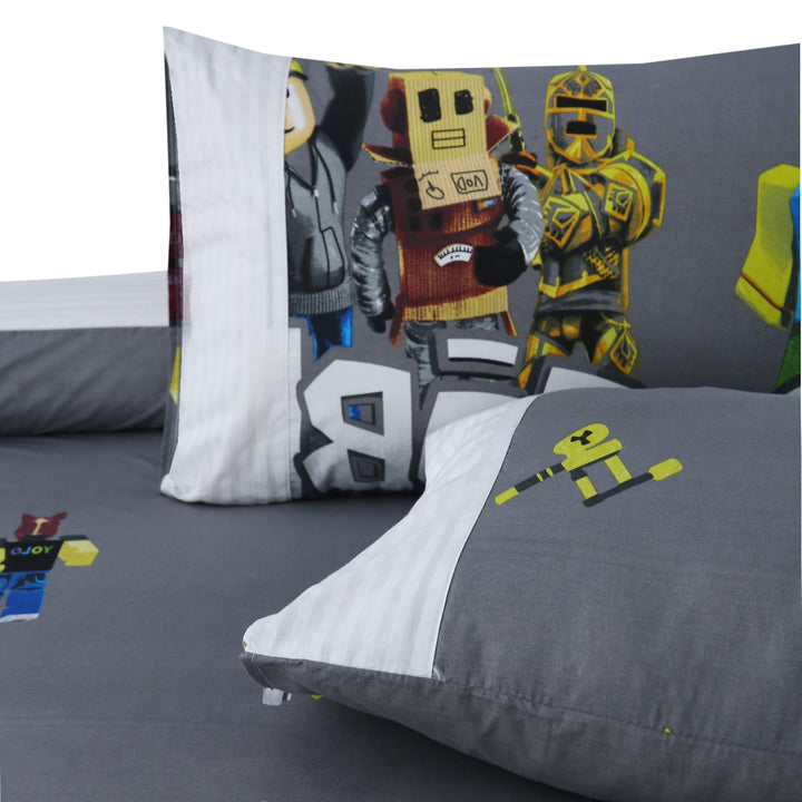 3 Pcs Cuffed Printed Bedsheet Set - 1543