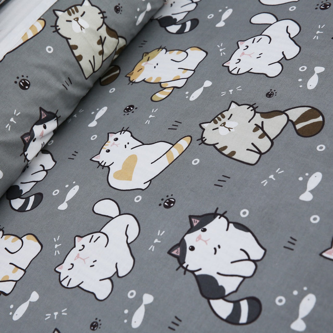 3 Pcs Cuffed Printed Bedsheet Set - 1544