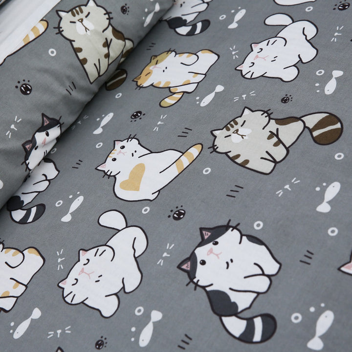 3 Pcs Cuffed Printed Bedsheet Set - 1544