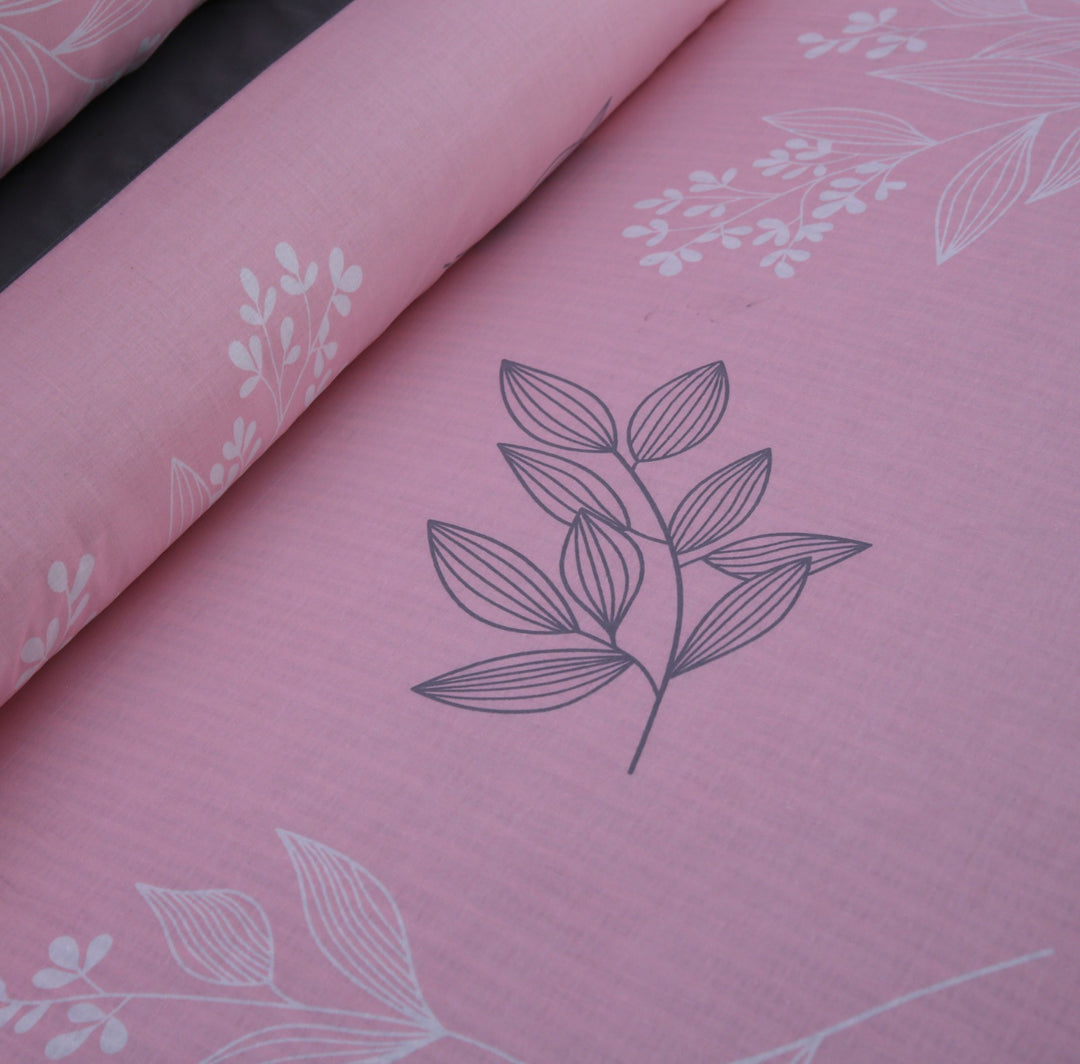 3 Pcs Cuffed Printed Bedsheet Set - 1545