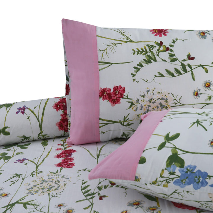 3 Pcs Cuffed Printed Bedsheet Set - 1551