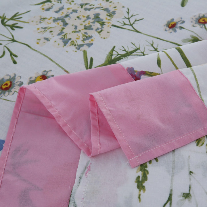 3 Pcs Cuffed Printed Bedsheet Set - 1551