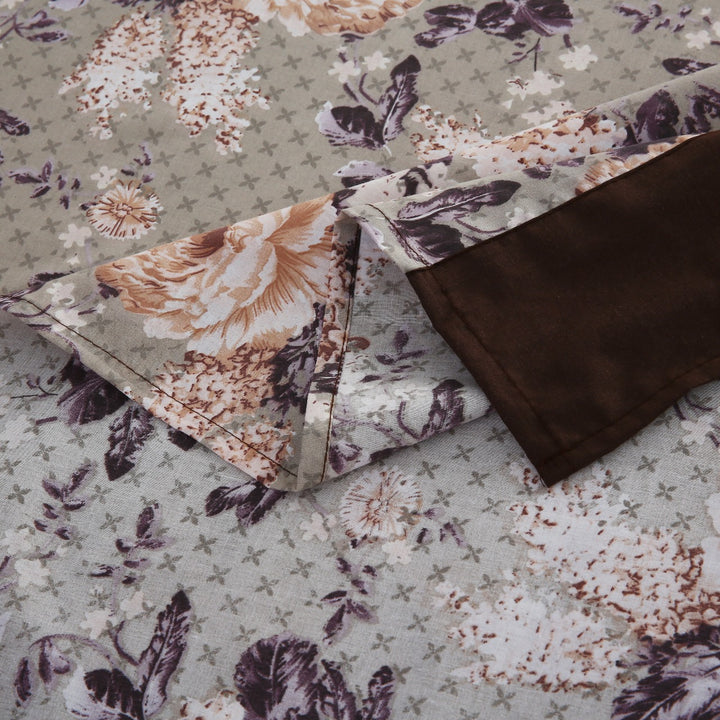 3 Pcs Cuffed Printed Bedsheet Set - 1557