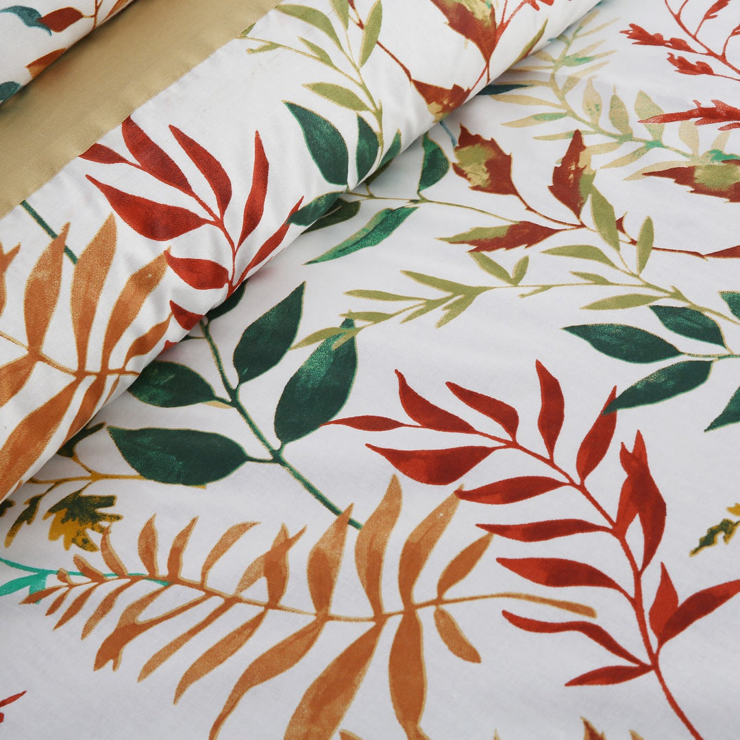 3 Pcs Cuffed Printed Bedsheet Set - 1558