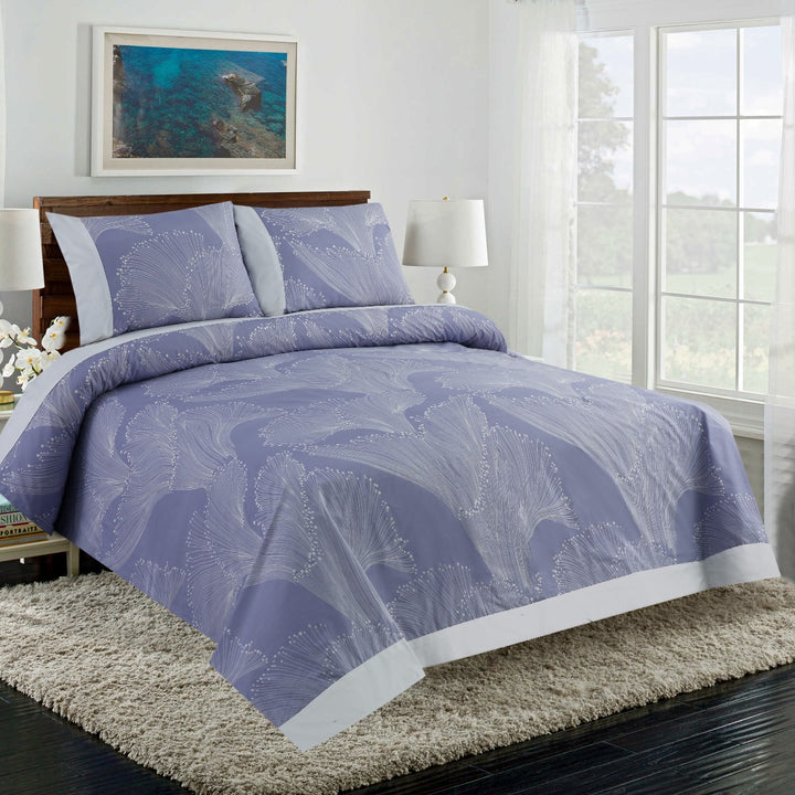 3 Pcs Cuffed Printed Bedsheet Set - 1562