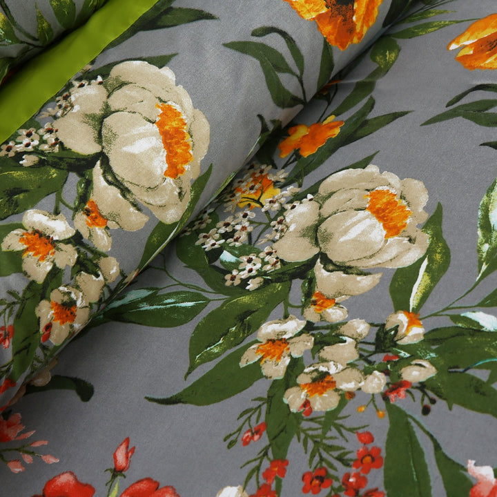 3 Pcs Cuffed Printed Bedsheet Set - 1566