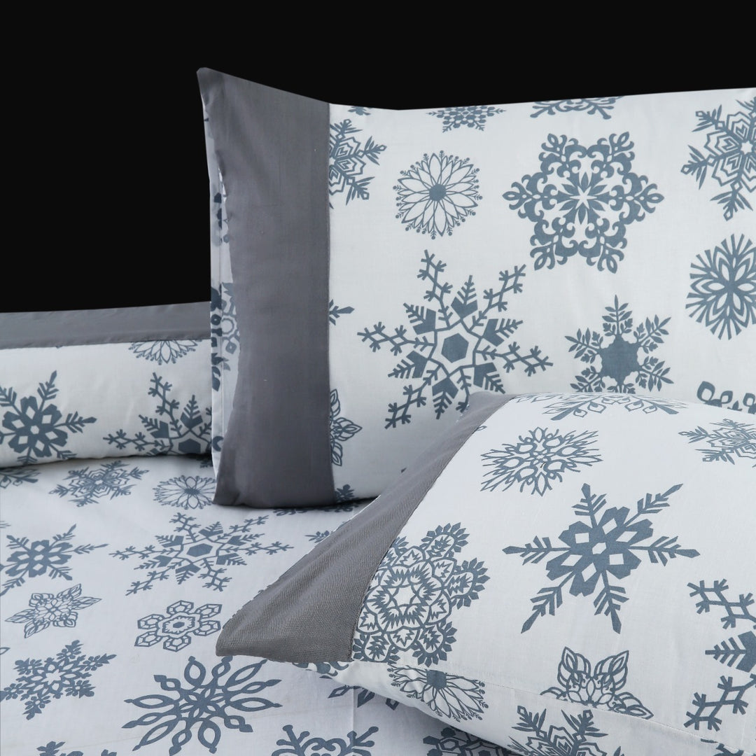 3 Pcs Cuffed Printed Bedsheet Set - 1567