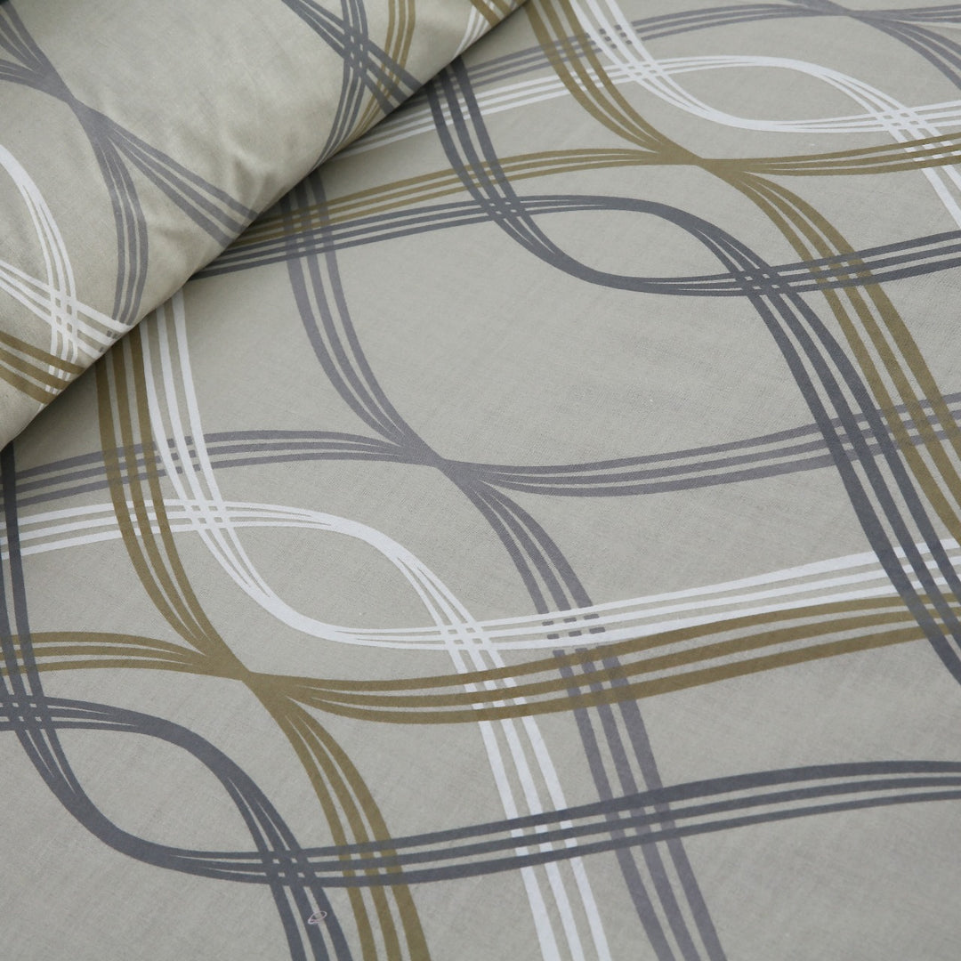 3 Pcs Cuffed Printed Bedsheet Set - 1569