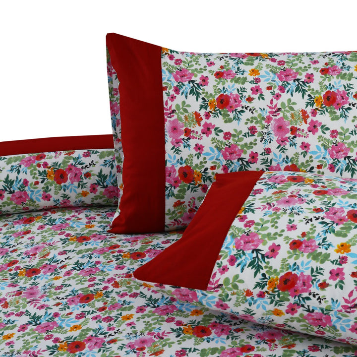 3 Pcs Cuffed Printed Bedsheet Set - 1570