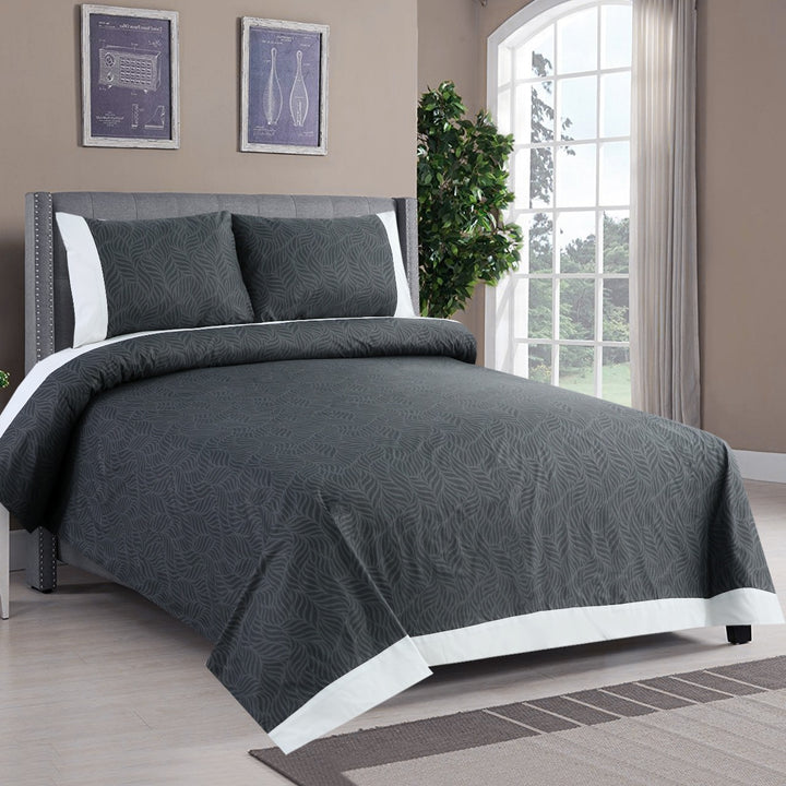 3 Pcs Cuffed Printed Bedsheet Set - 1571