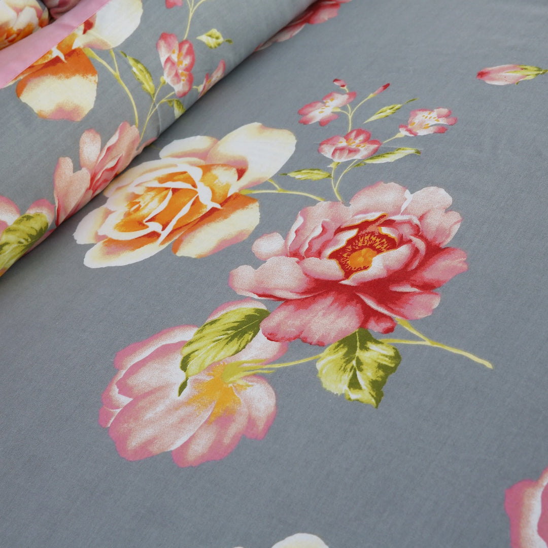 3 Pcs Cuffed Printed Bedsheet Set - 1575
