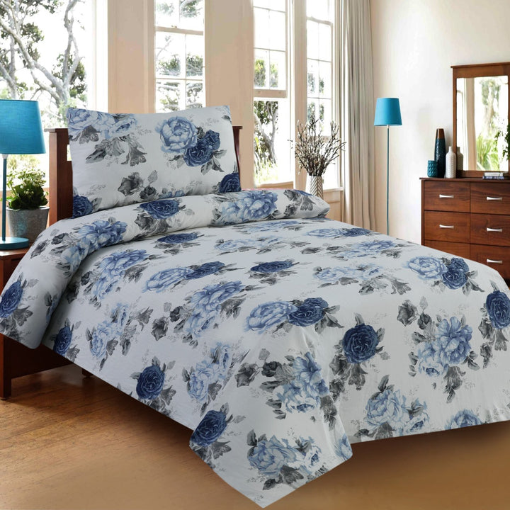 2 Pcs Luxury Single Printed Bed Sheet -1577