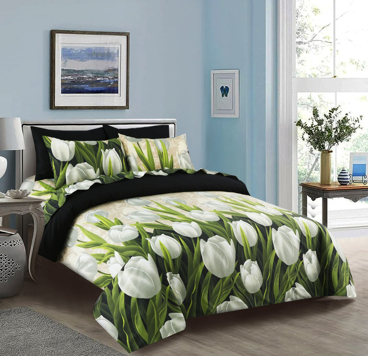 6 Pcs Botanic Garden Printed Duvet Set - 1582