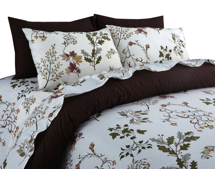 6 Pcs Elegant Flowers Printed Duvet Set - 1584