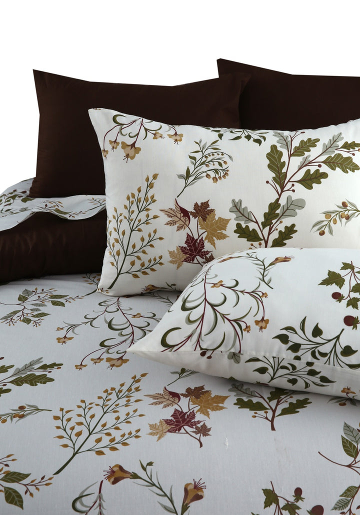 6 Pcs Elegant Flowers Printed Duvet Set - 1584
