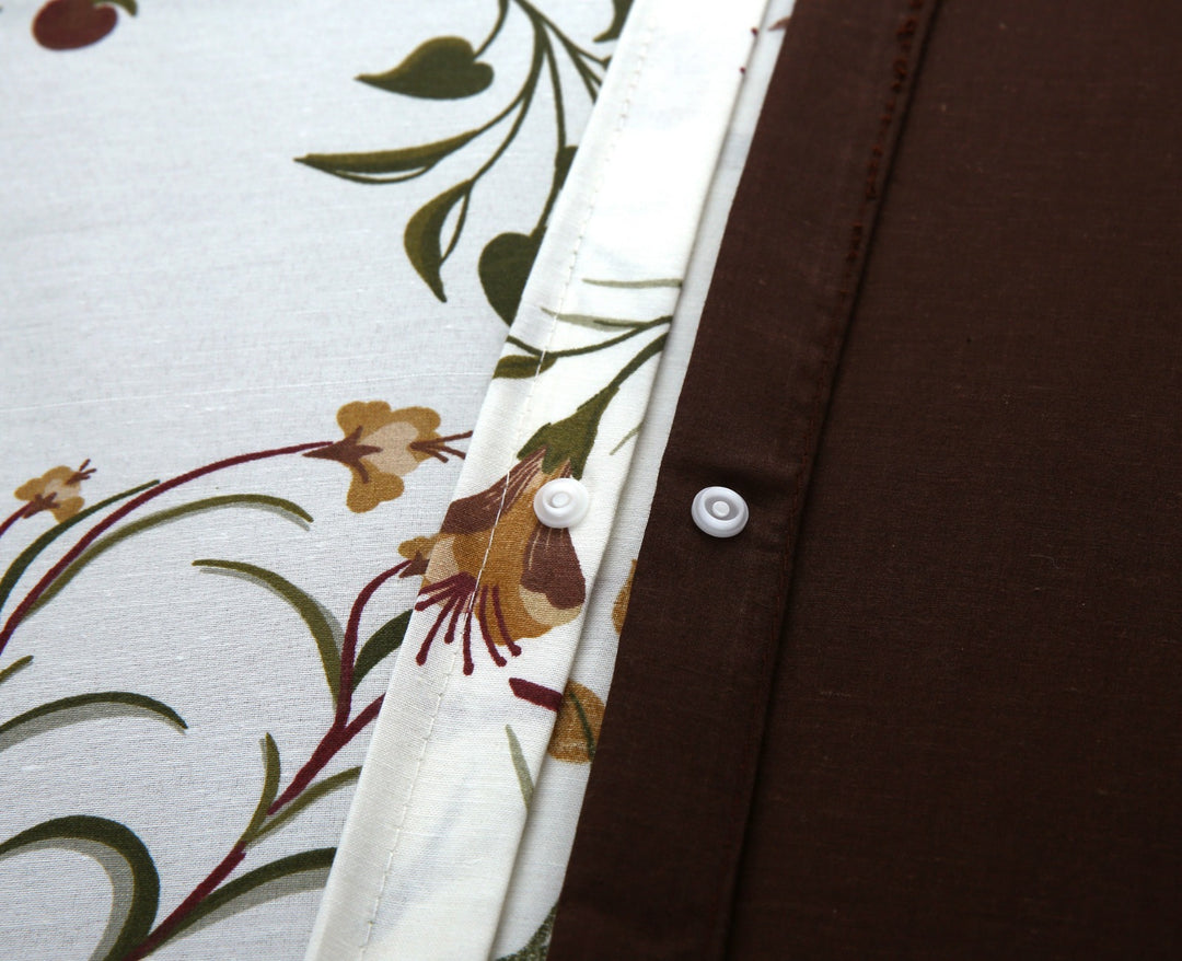 6 Pcs Elegant Flowers Printed Duvet Set - 1584
