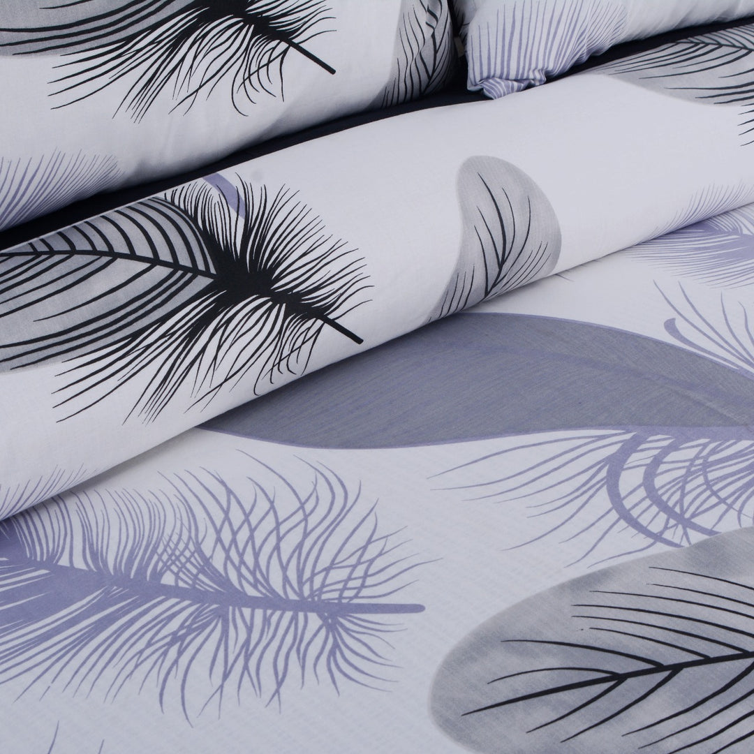 3 Pcs Cuffed Printed Bedsheet Set - 1593