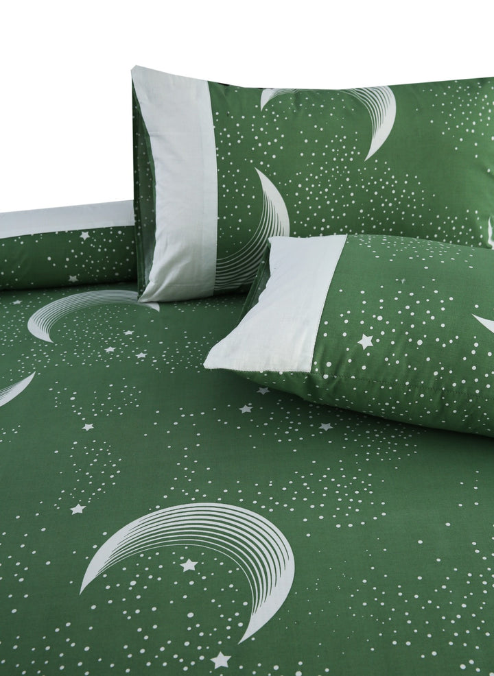 3 Pcs Cuffed Printed Bedsheet Set - 1606