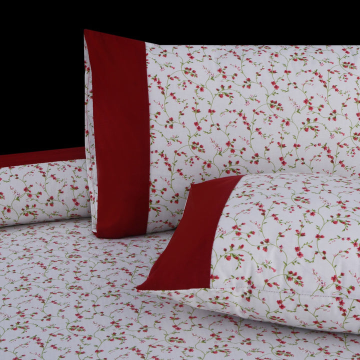 3 Pcs Cuffed Printed Bedsheet Set - 1607