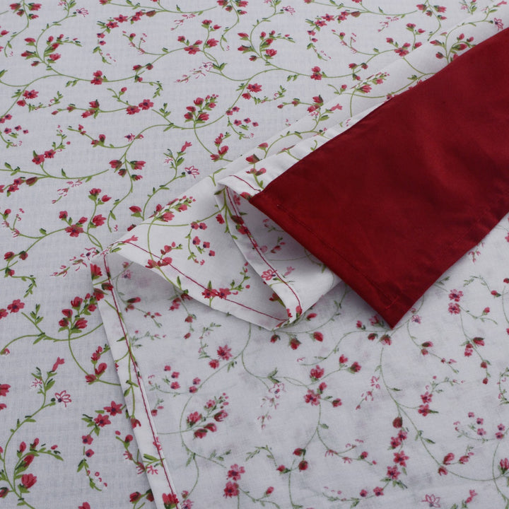 3 Pcs Cuffed Printed Bedsheet Set - 1607