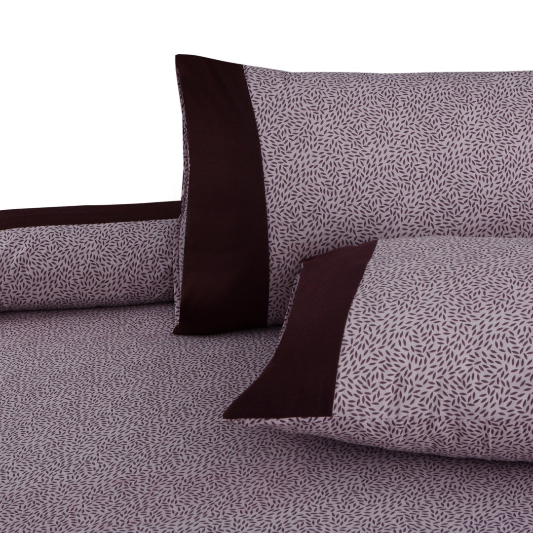 3 Pcs Cuffed Printed Bedsheet Set - 1617