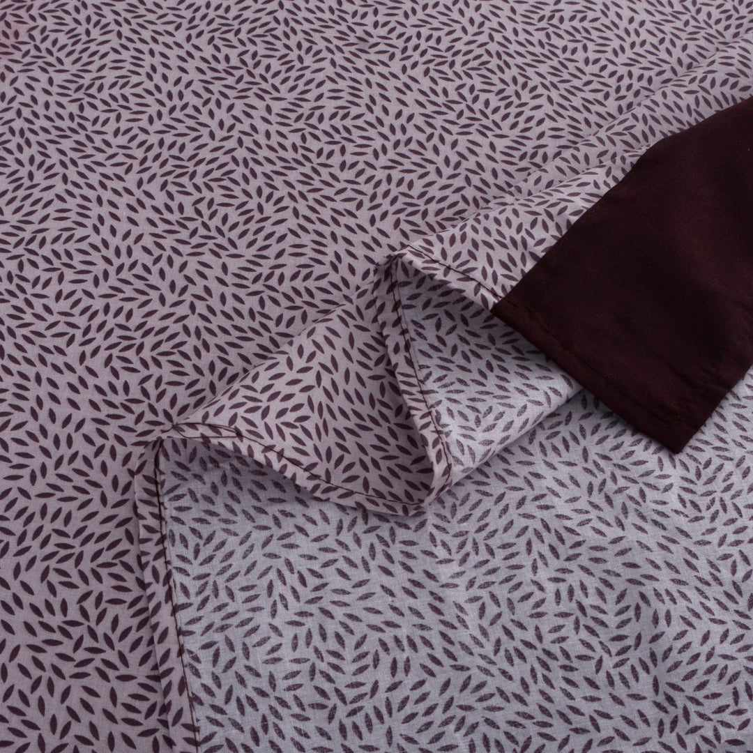 3 Pcs Cuffed Printed Bedsheet Set - 1617