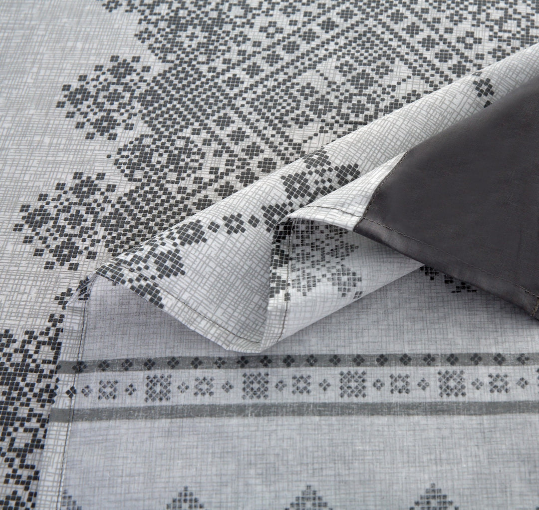 3 Pcs Cuffed Printed Bedsheet Set - 1624