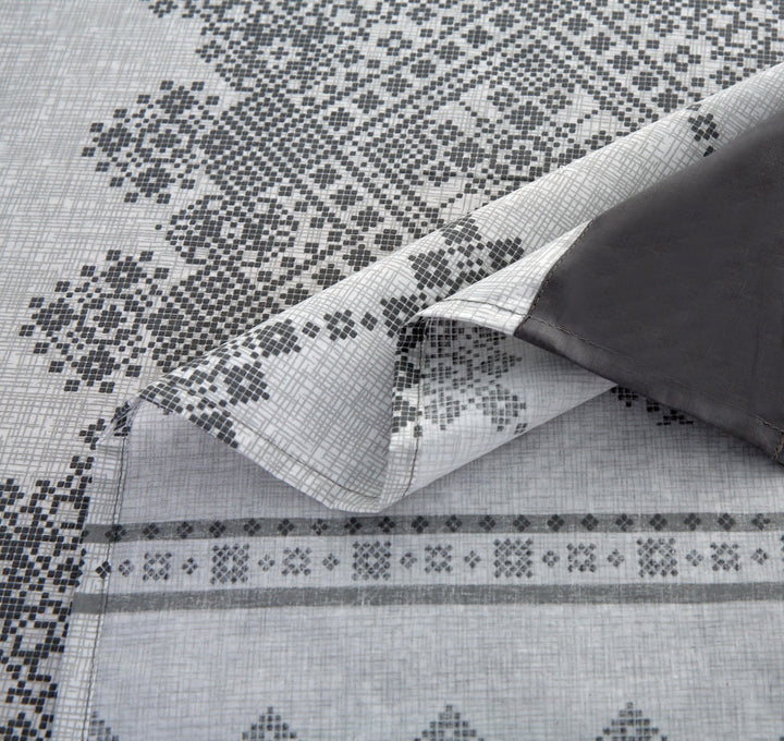 3 Pcs Cuffed Printed Bedsheet Set - 1624