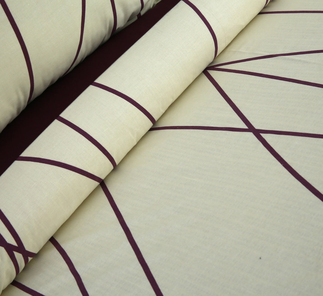 3 Pcs Cuffed Printed Bedsheet Set - 1625