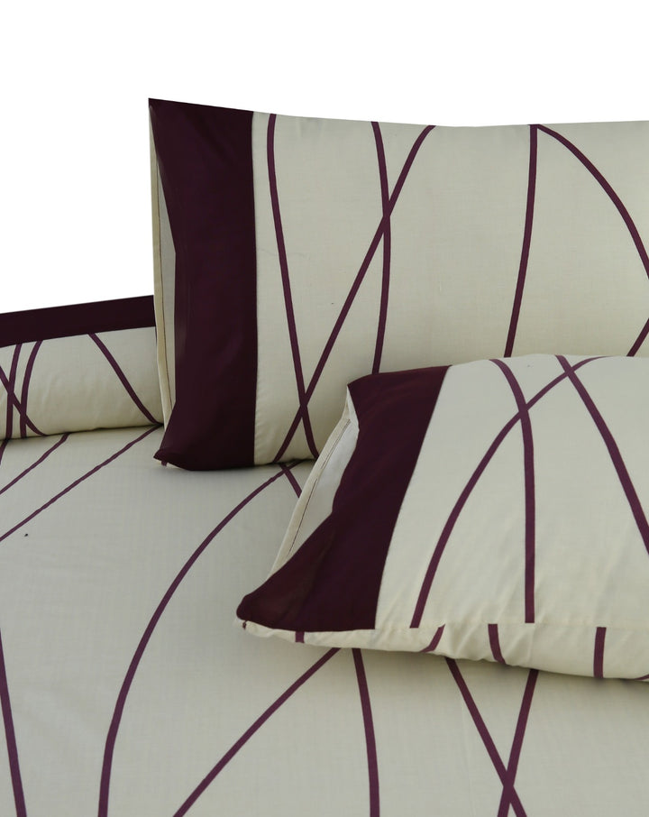 3 Pcs Cuffed Printed Bedsheet Set - 1625