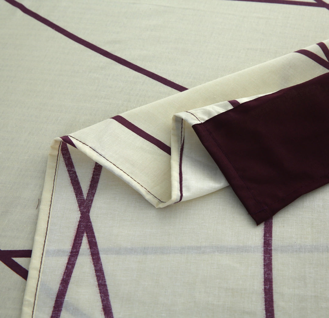 3 Pcs Cuffed Printed Bedsheet Set - 1625