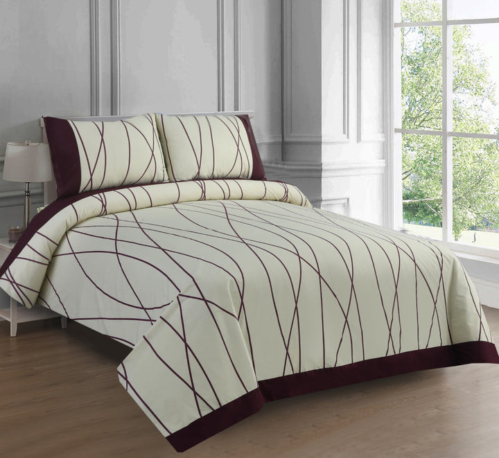 3 Pcs Cuffed Printed Bedsheet Set - 1625