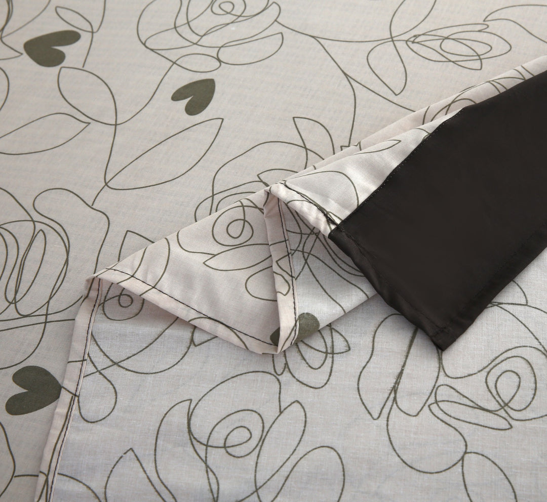 3 Pcs Cuffed Printed Bedsheet Set - 1627