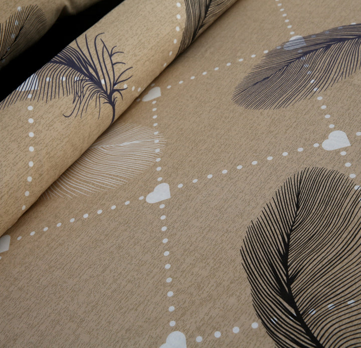 3 Pcs Cuffed Printed Bedsheet Set - 1629