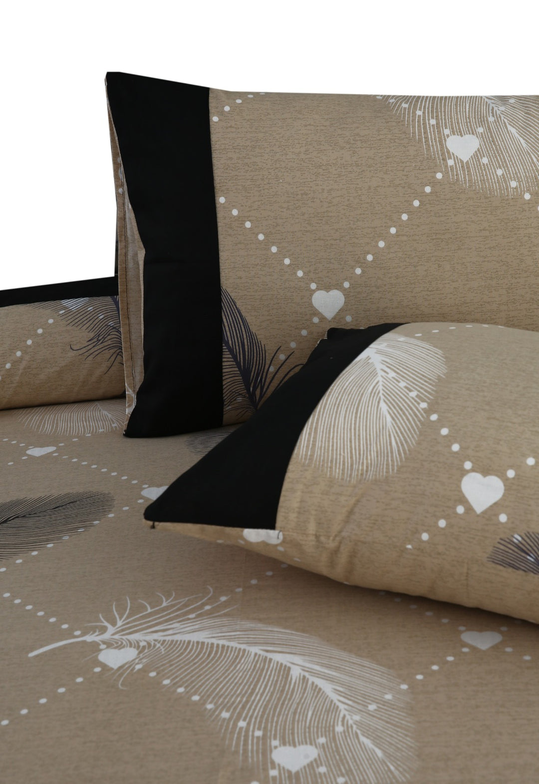 3 Pcs Cuffed Printed Bedsheet Set - 1629