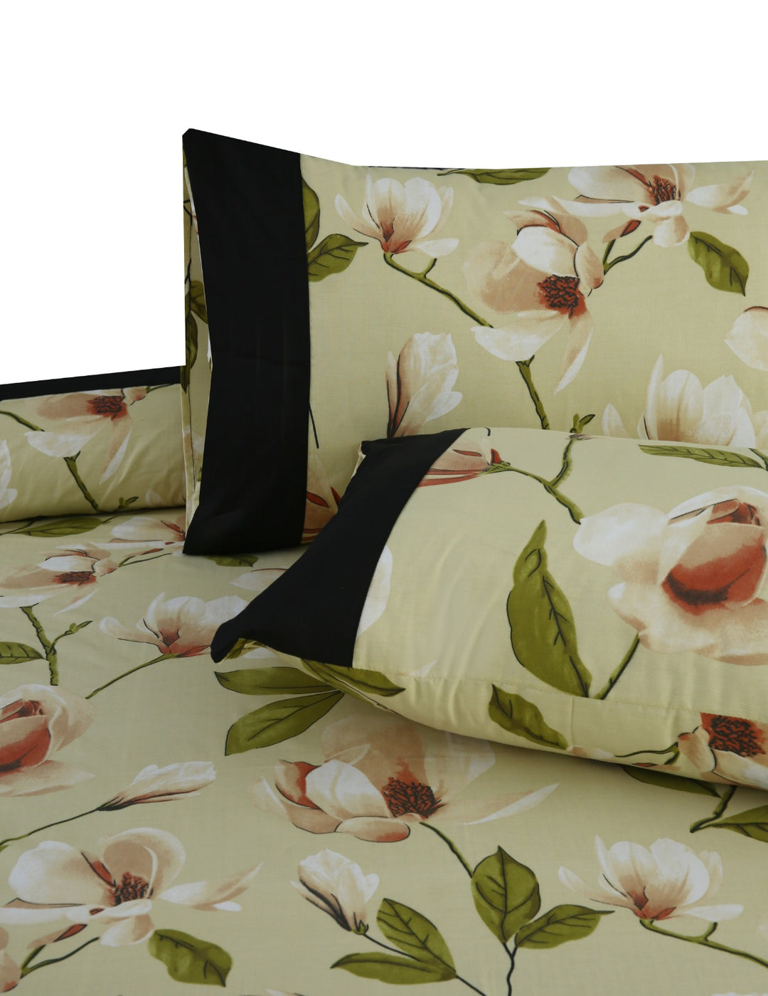 3 Pcs Cuffed Printed Bedsheet Set - 1632