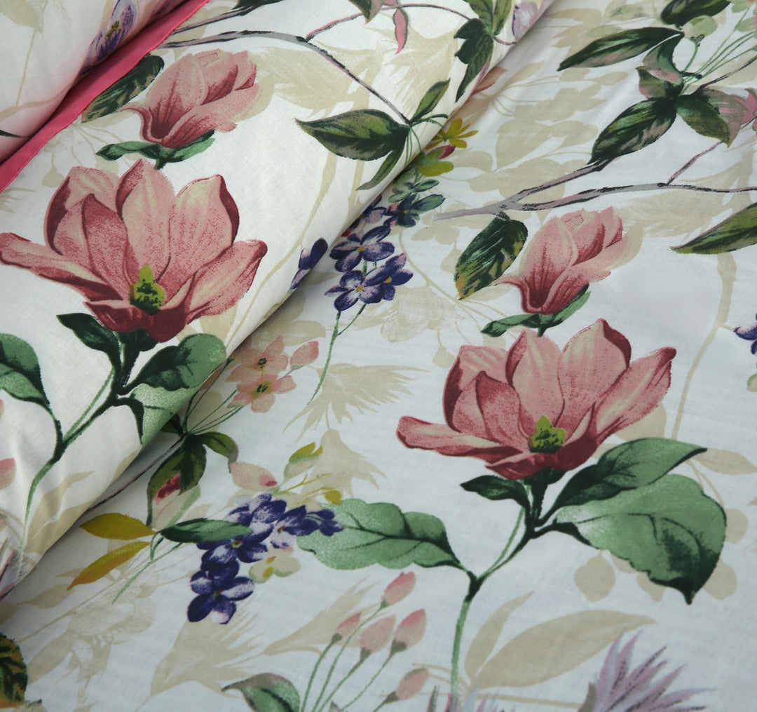 3 Pcs Cuffed Printed Bedsheet Set - 1631