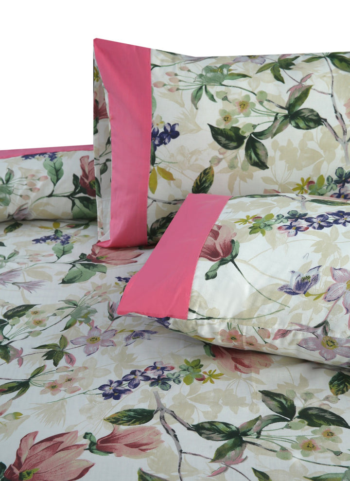 3 Pcs Cuffed Printed Bedsheet Set - 1631