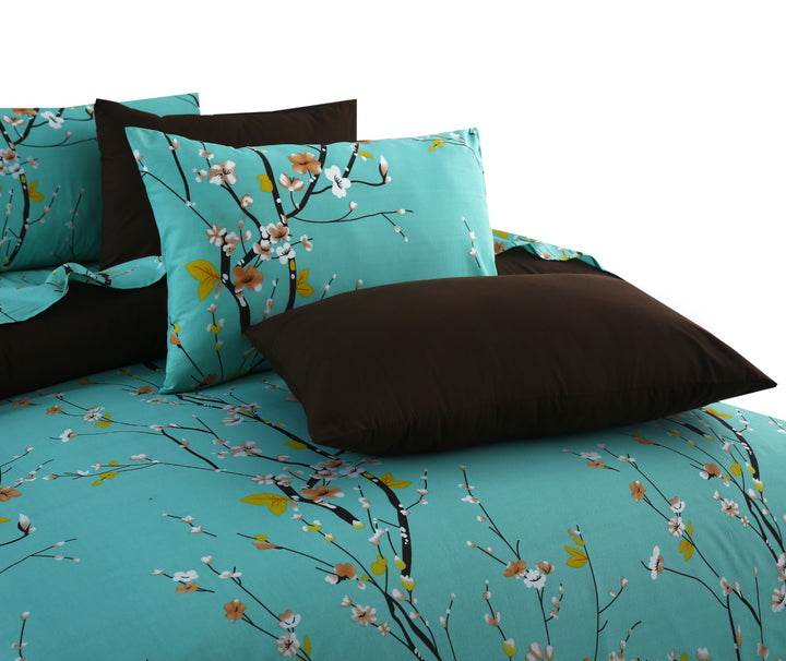 6 Pcs Autumn Tree Printed Duvet Set - 1630