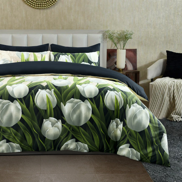 6 Pcs Daffodils Printed Duvet Set - 1633