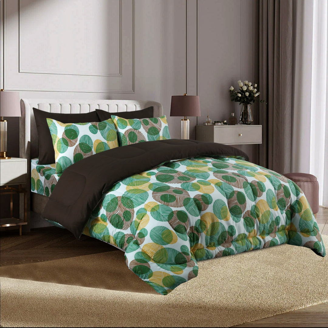 6 Pcs Circled Printed Comforter set - 1653