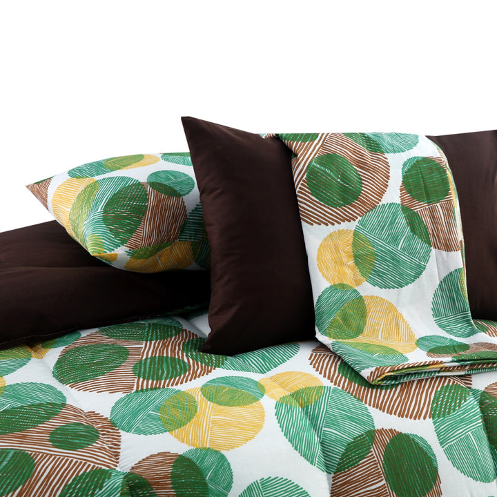 6 Pcs Circled Printed Comforter set - 1653