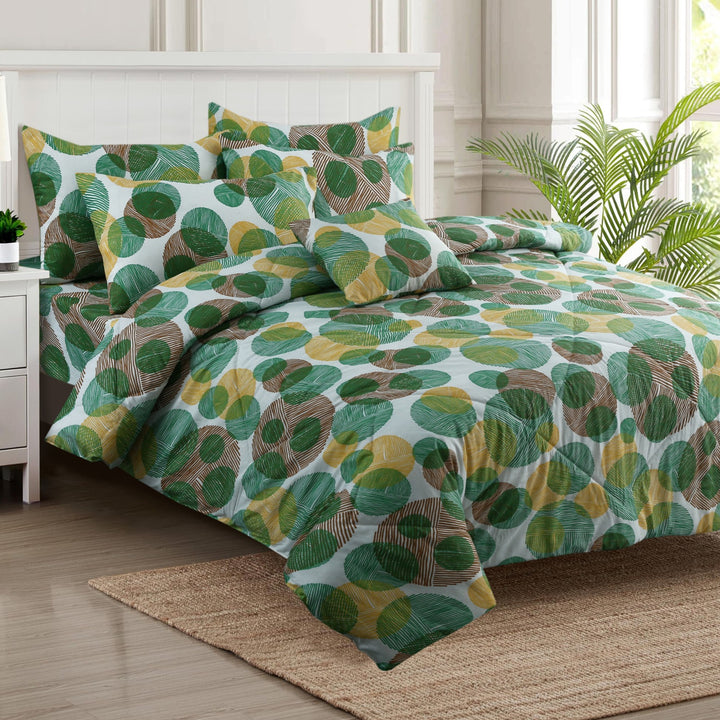 7 Pcs Circled Printed Comforter set - 1652